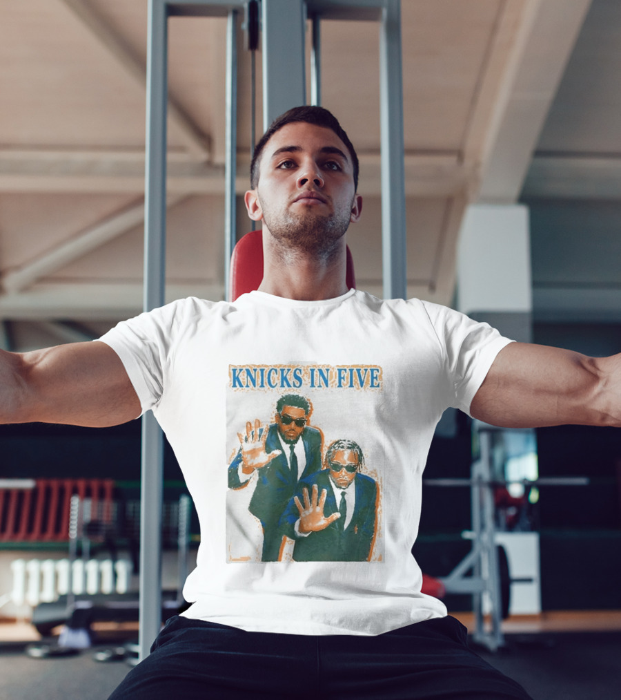Knicks In Five Mikal Bridges Og Anunoby Players In Suits T-Shirt