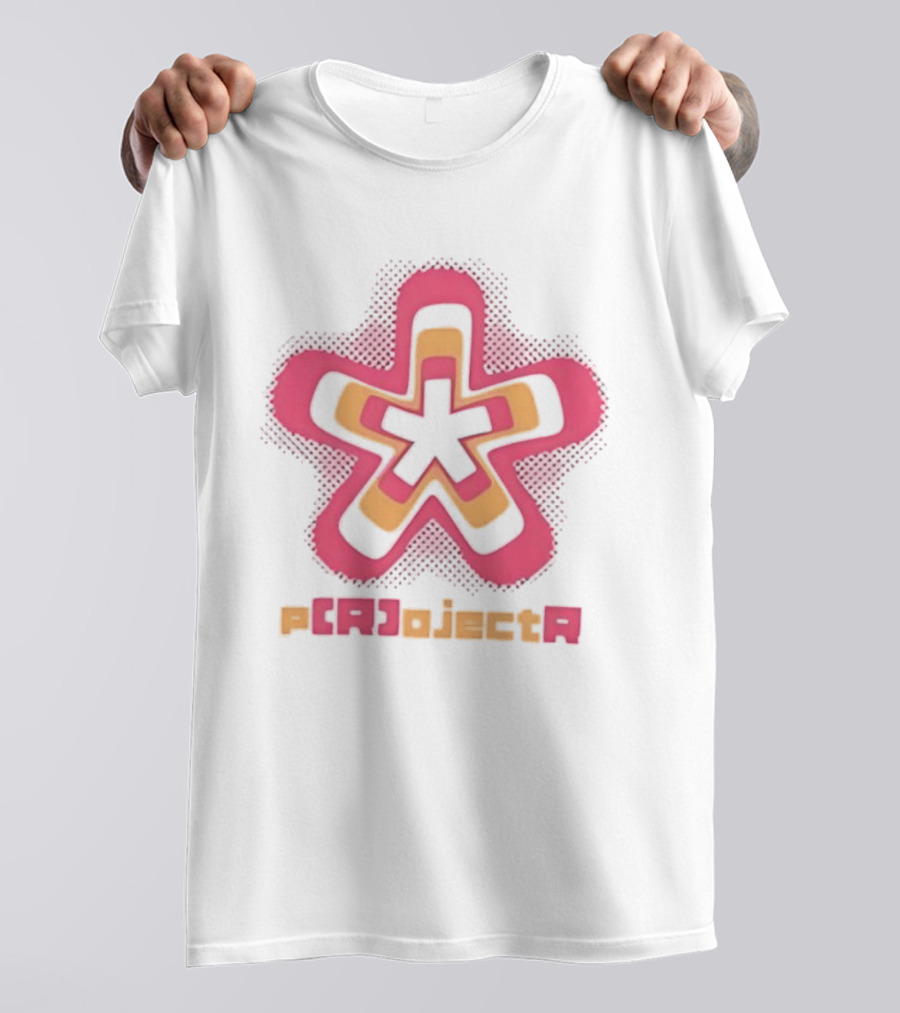 P R OjectR Star Symbol Retro Pink And Yellow T-Shirt