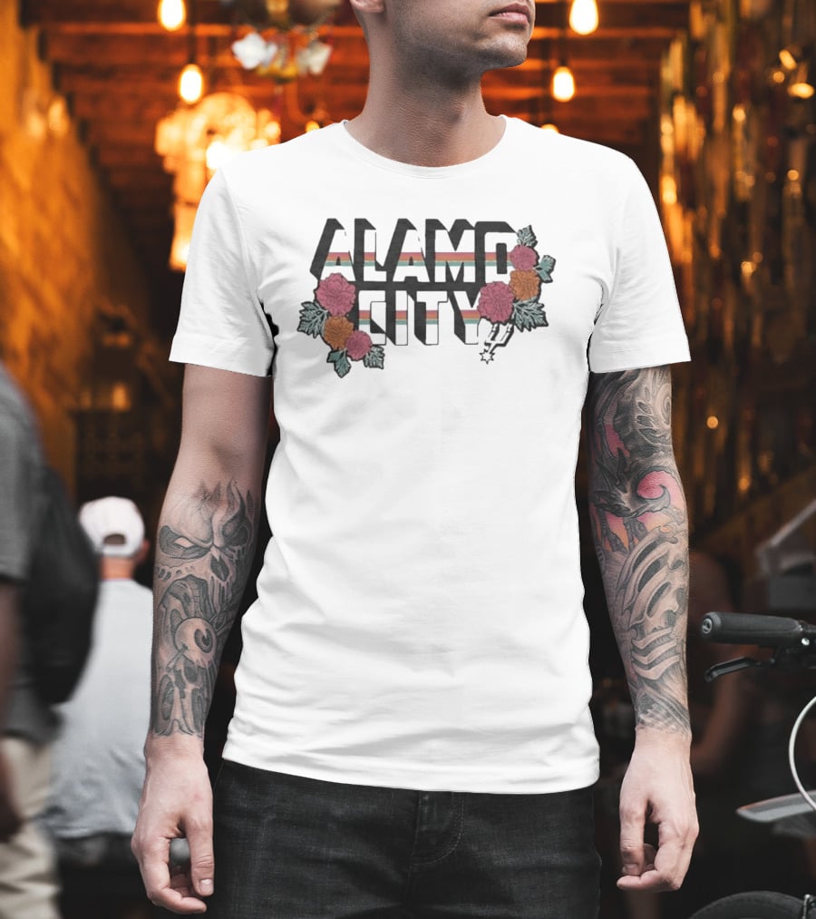 San Antonio Spurs Alamo City Flowers And Stripes T-Shirt