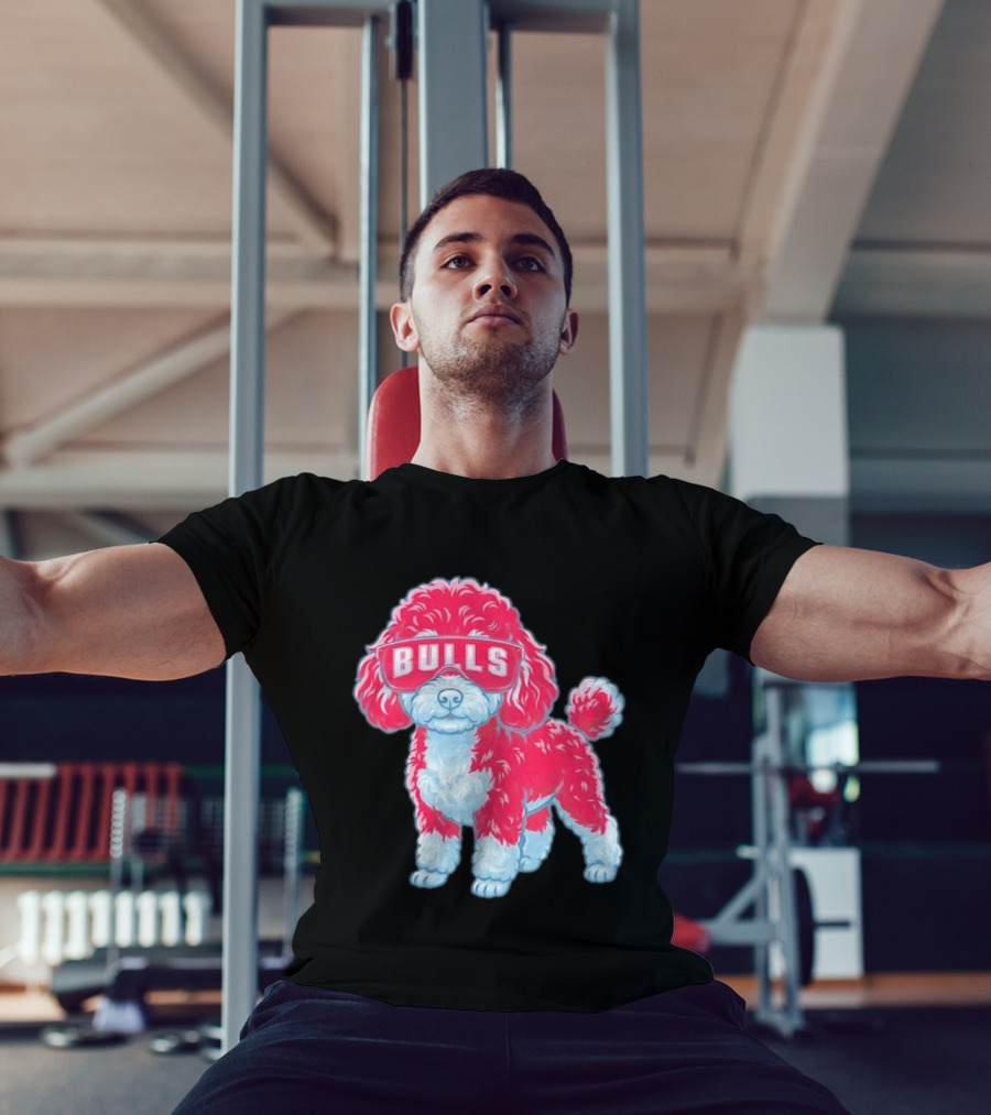 Chicago Bulls Poodle Cartoon Glasses T-Shirt