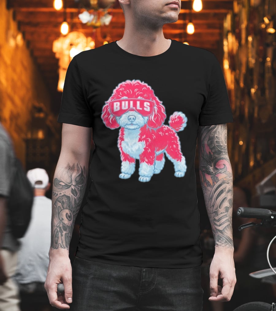 Chicago Bulls Poodle Cartoon Glasses T-Shirt