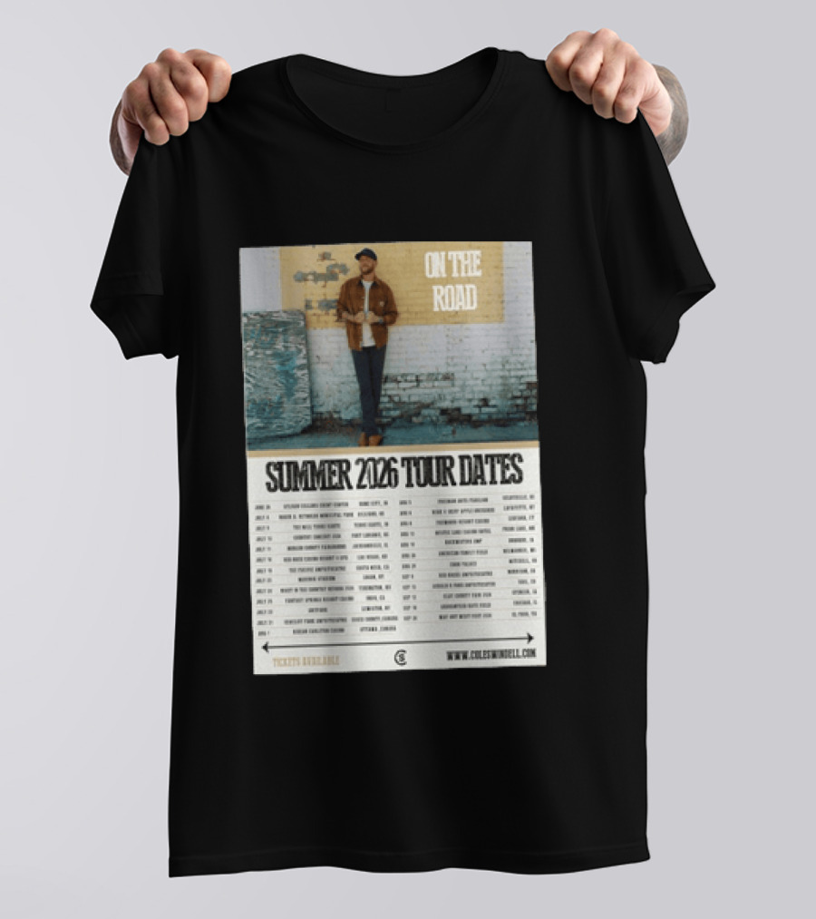 Cole Swindell On The Road Summer Tour 2026 Dates With Tickets Available T-Shirt