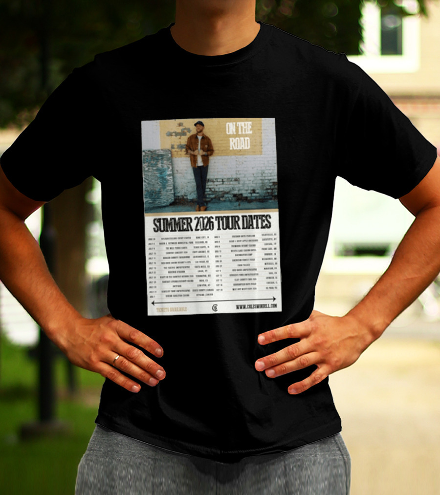 Cole Swindell On The Road Summer Tour 2026 Dates With Tickets Available T-Shirt