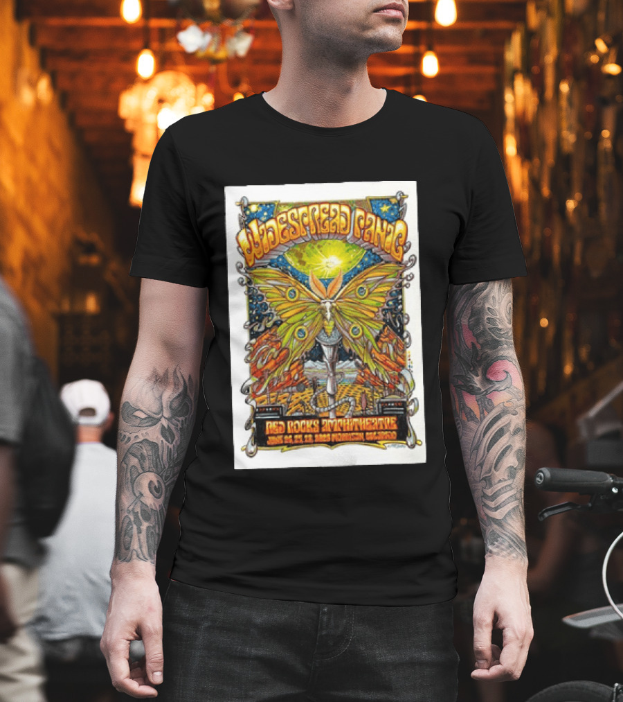 Widespread Panic June 26 28 2026 Red Rocks Amphitheatre Morrison Colorado Moth And Cosmic Sky T-Shirt