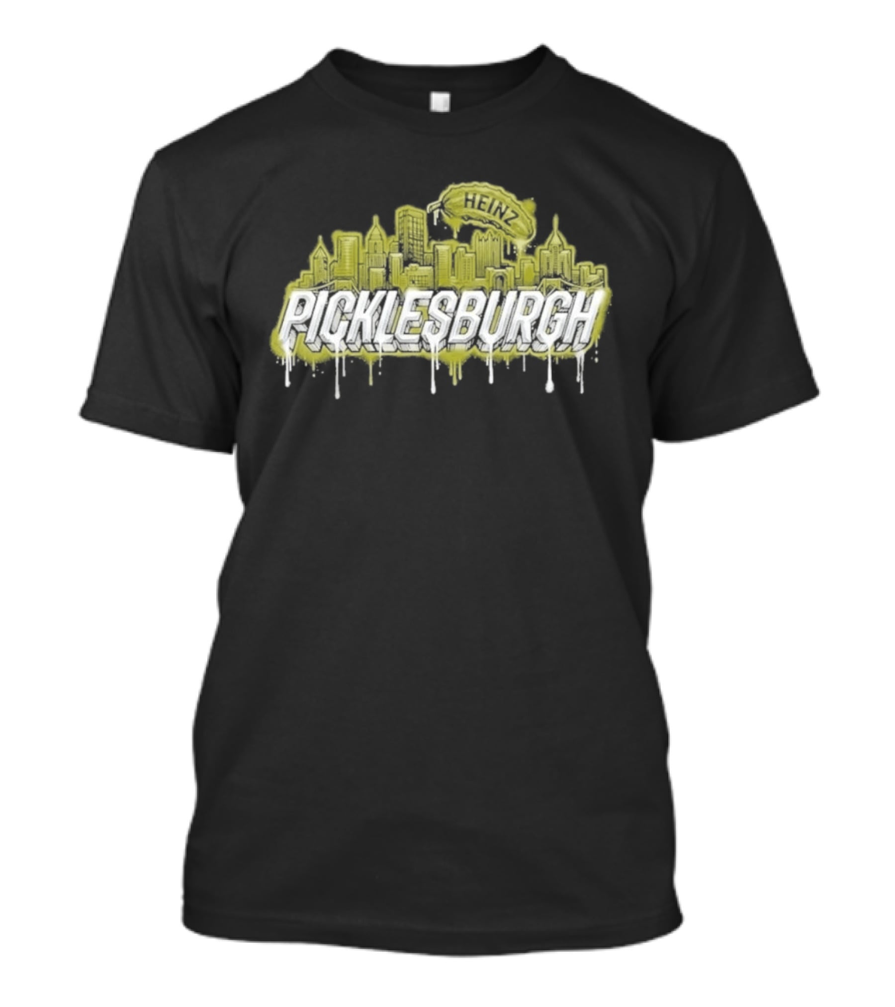Picklesburgh Pittsburgh Skyline Graffiti With Pickle Balloon T-Shirt