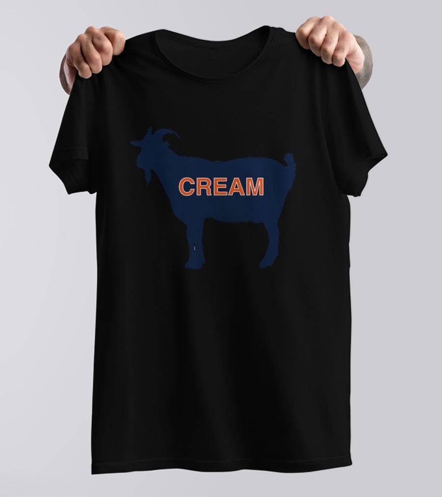 Greatest Of All Time CREAM Chicago Bears Goat T-Shirt