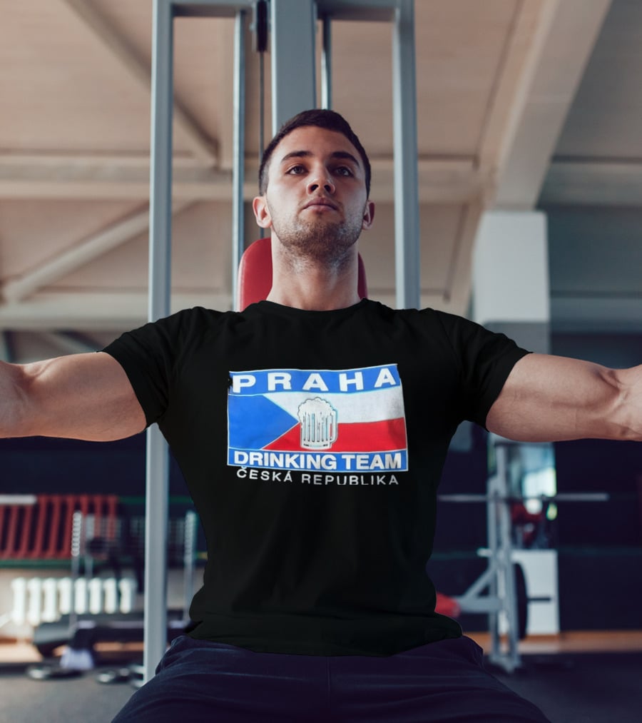 PRAHA Drinking Team Ceska Republika Flag Beer T-Shirt