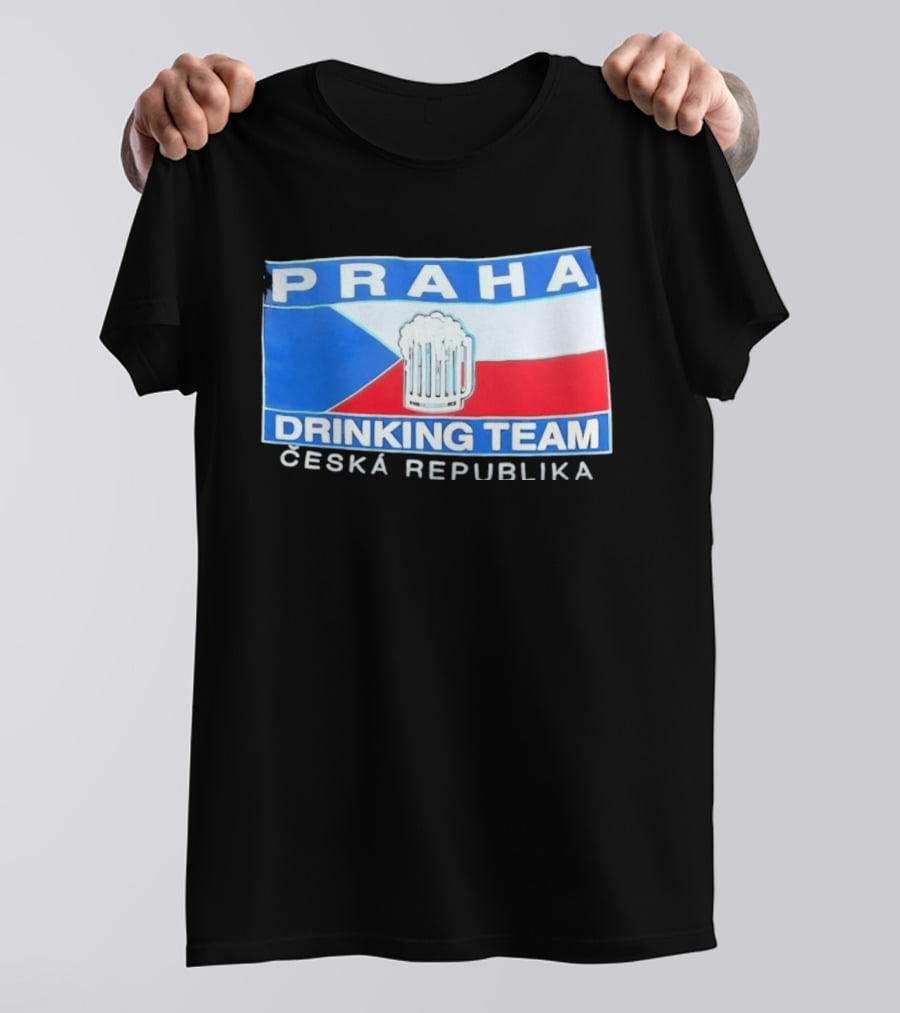 PRAHA Drinking Team Ceska Republika Flag Beer T-Shirt
