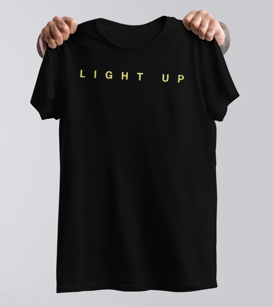 Kylie Minogue Light Up Neon Yellow Block Letters T-Shirt