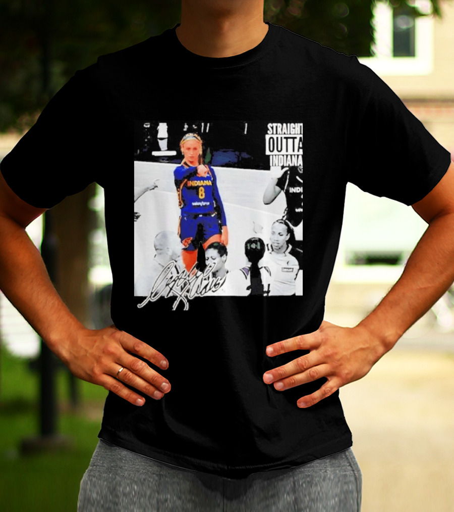Sophie Cunningham Indiana Basketball Straight Outta Signature T-Shirt
