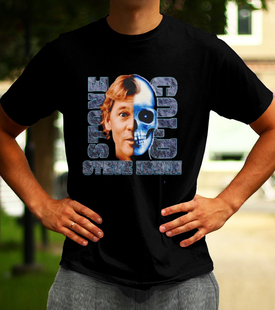 Steve Irwin Stone Cold Skull Face Mashup T-Shirt