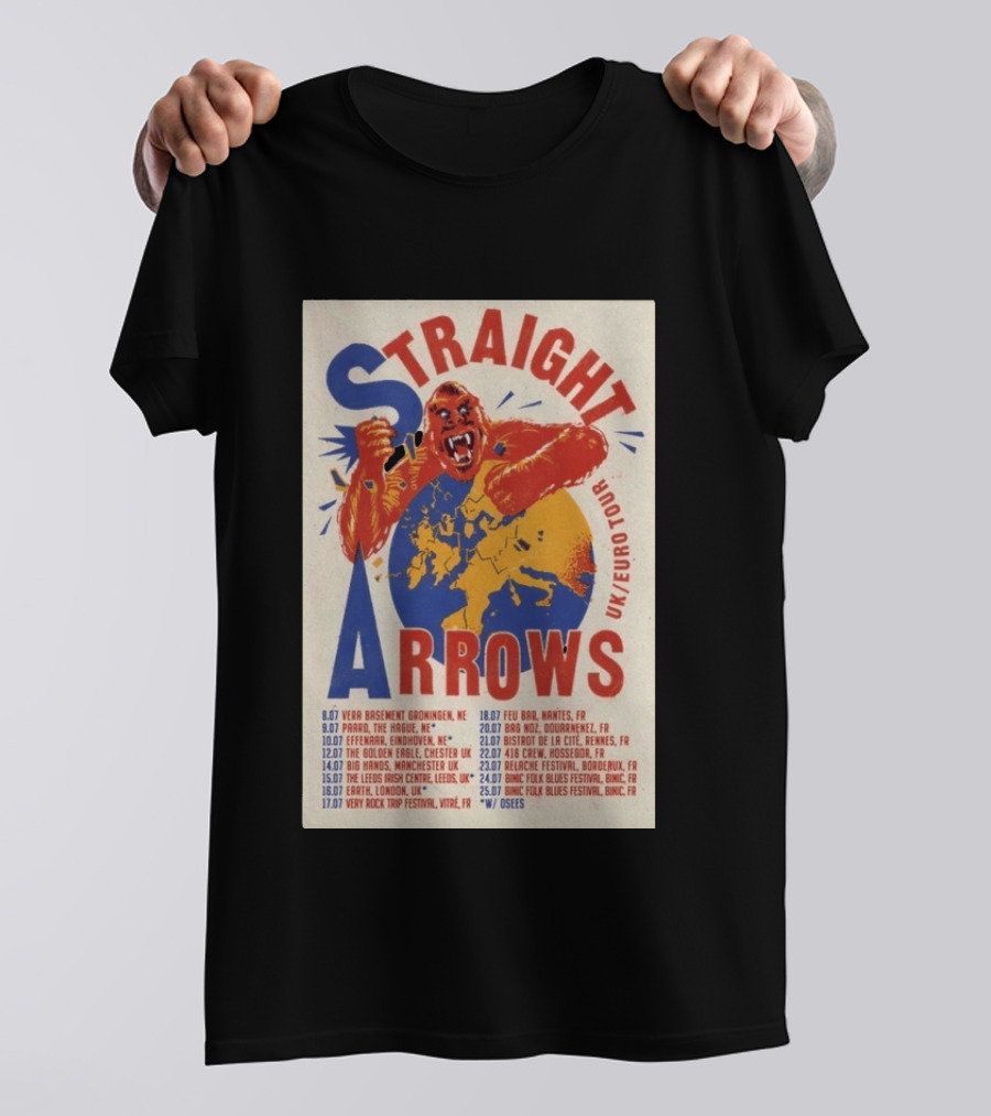 Straight Arrows Euro Uk Tour Live Dates 2026 T-Shirt