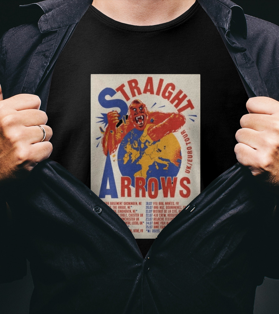 Straight Arrows Euro Uk Tour Live Dates 2026 T-Shirt