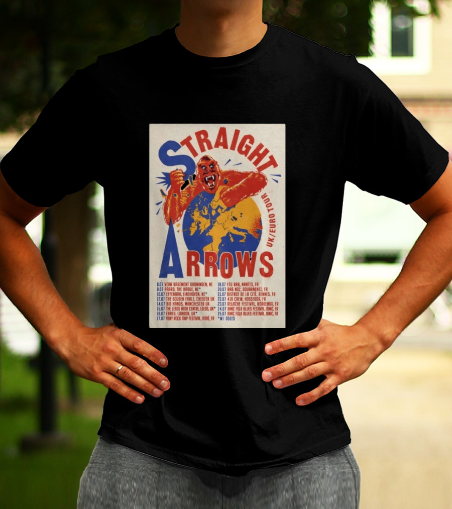Straight Arrows Euro Uk Tour Live Dates 2026 T-Shirt