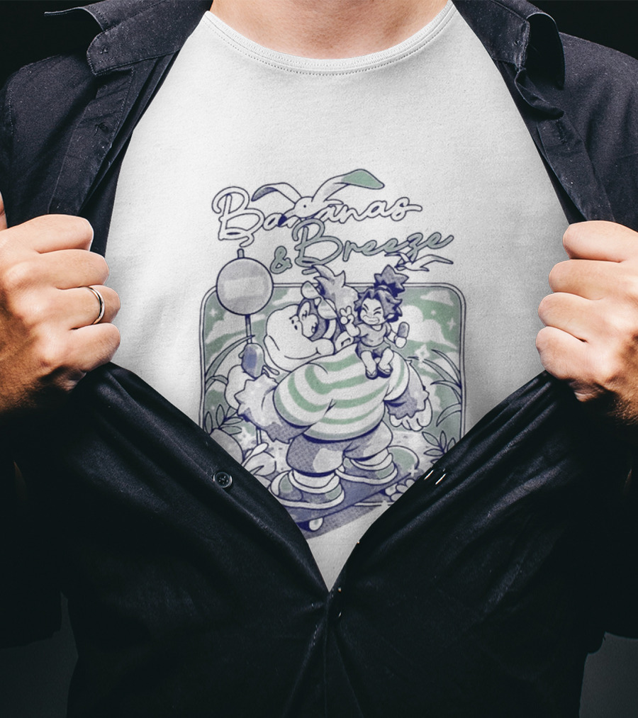 Bananas And Breeze Vintage Style Monkey Surfing Theme Ilustrata T-Shirt