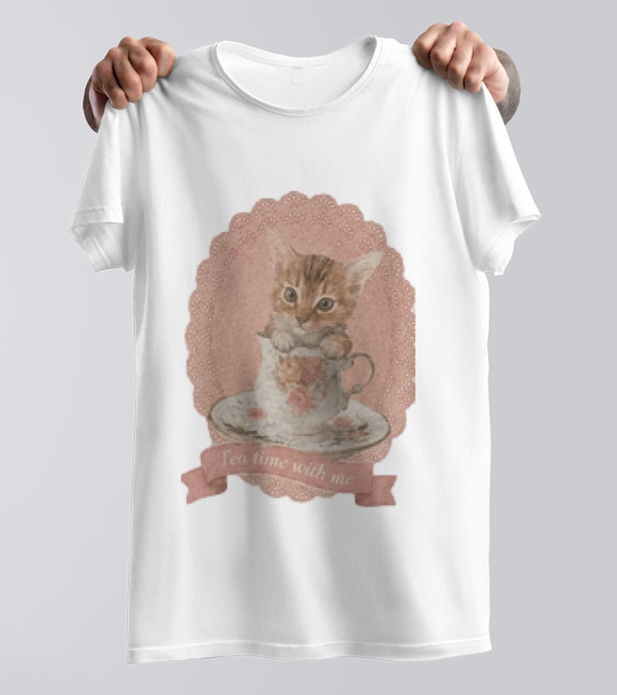 Adam Coquette Nicholas Galitzine Kitten Cat Tea Time With Me T-Shirt