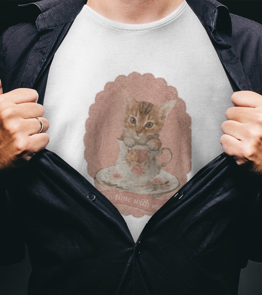 Adam Coquette Nicholas Galitzine Kitten Cat Tea Time With Me T-Shirt