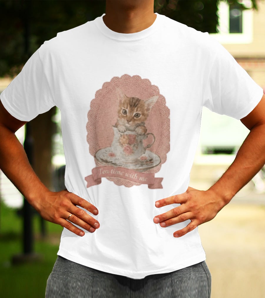Adam Coquette Nicholas Galitzine Kitten Cat Tea Time With Me T-Shirt