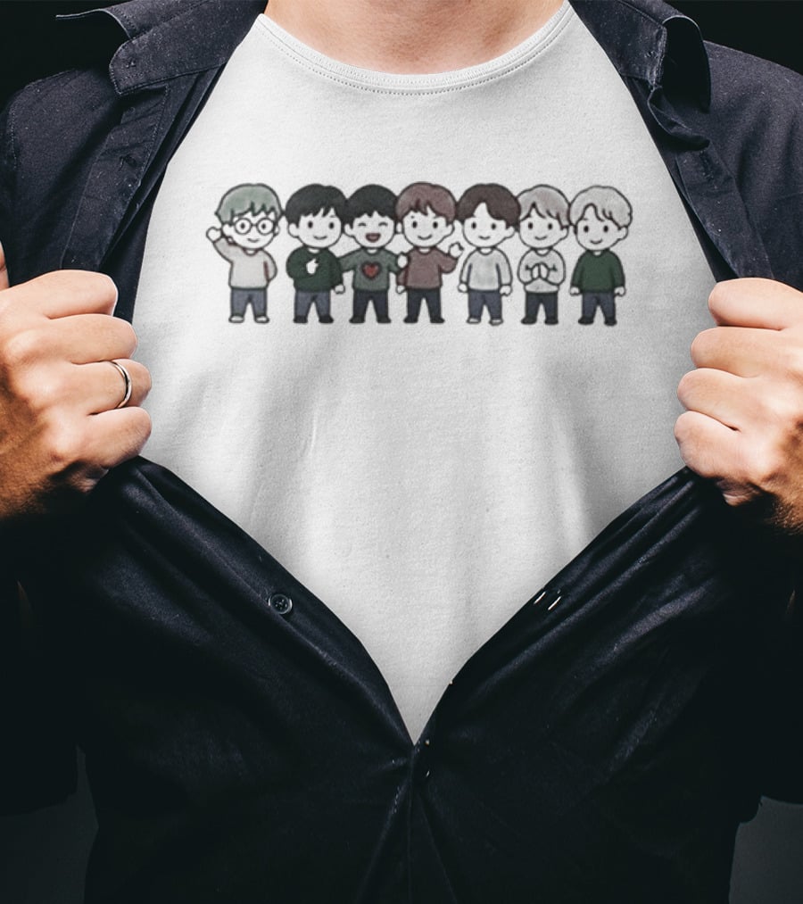Paymoneywubby BTS Love Yourself ARMY Cartoon Characters T-Shirt