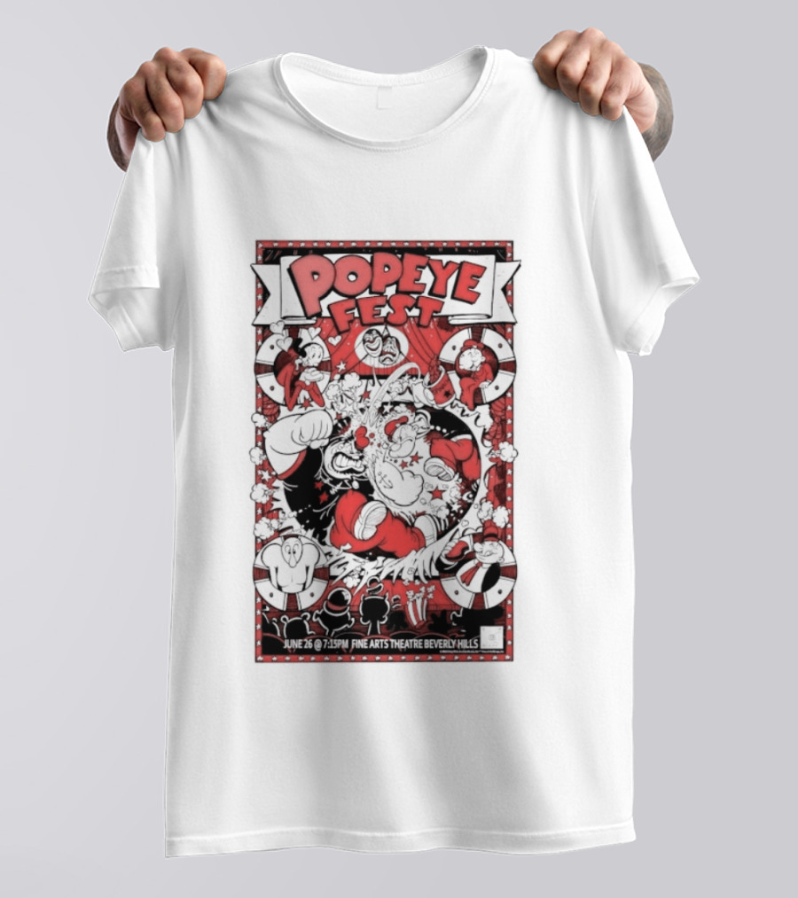 Popeye Fest Fine Arts Theatre Beverly Hills Comic Character Event T-Shirt