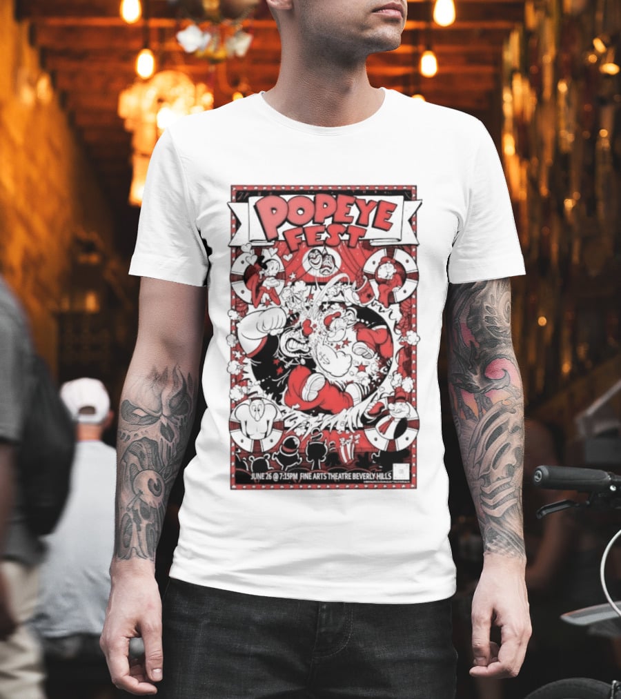Popeye Fest Fine Arts Theatre Beverly Hills Comic Character Event T-Shirt