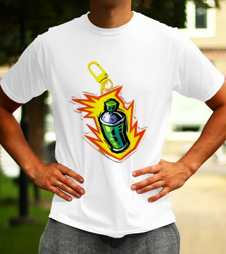 Tokyo To Tag Graffiti Spray Paint Can Yellow Burst Clip T-Shirt
