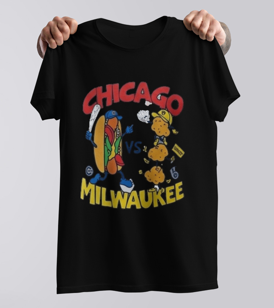 Chicago VS Milwaukee Baseball Hot Dog Cheese Curd Rivalry 2026 T-Shirt
