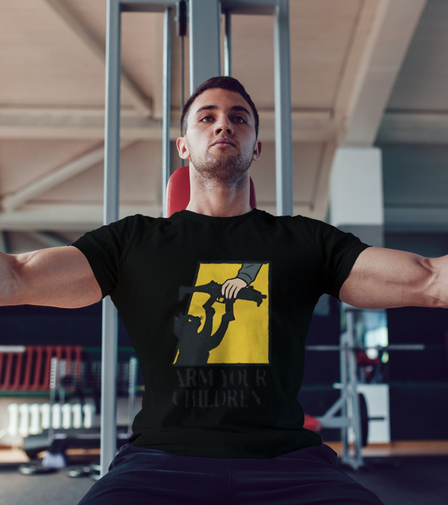 Arm Your Children Black Cat Gun T-Shirt