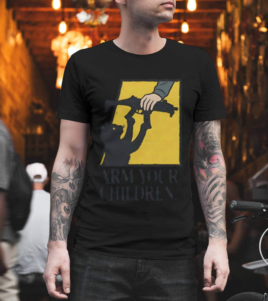 Arm Your Children Black Cat Gun T-Shirt
