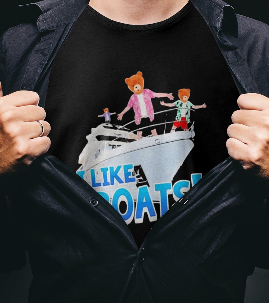 Bearhead I Like Boats Teddy Bears On Yacht T-Shirt