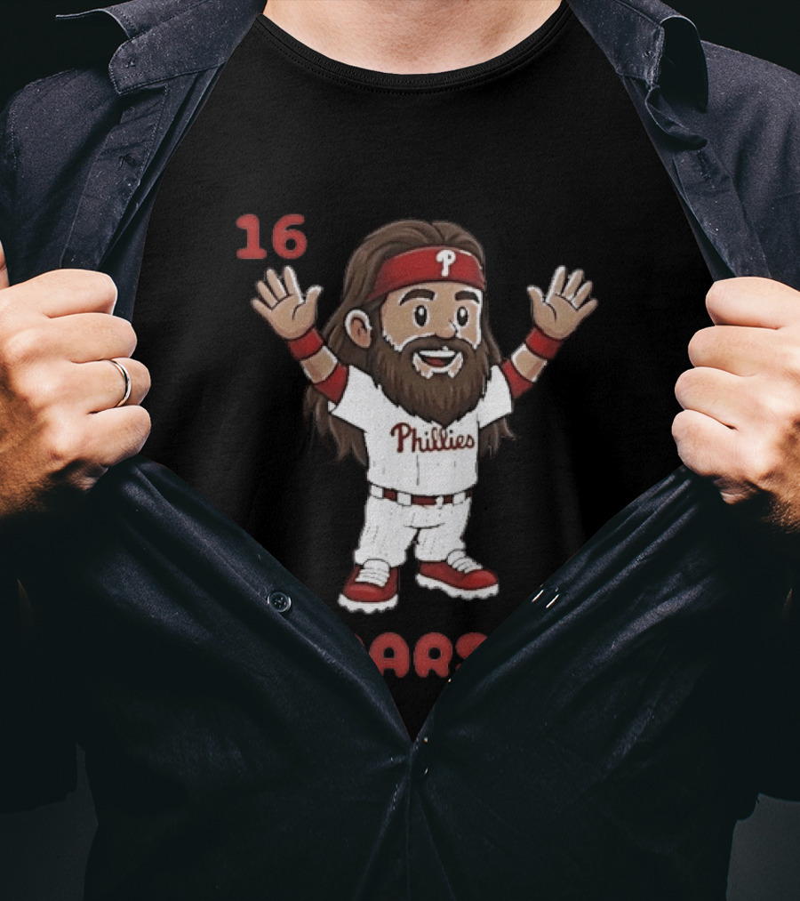Philadelphia Phillies Brandon Marsh 16 Cartoon MLB 2026 T-Shirt