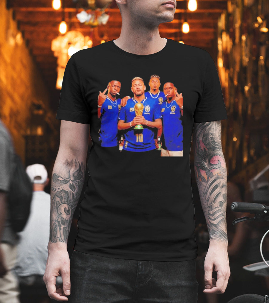 Brazil Fc Players Holding Trophy T-Shirt
