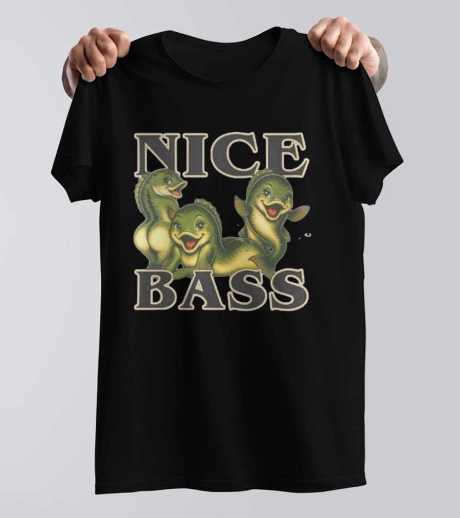 Cheerful Cartoon Fish Trio Nice Bass T-Shirt
