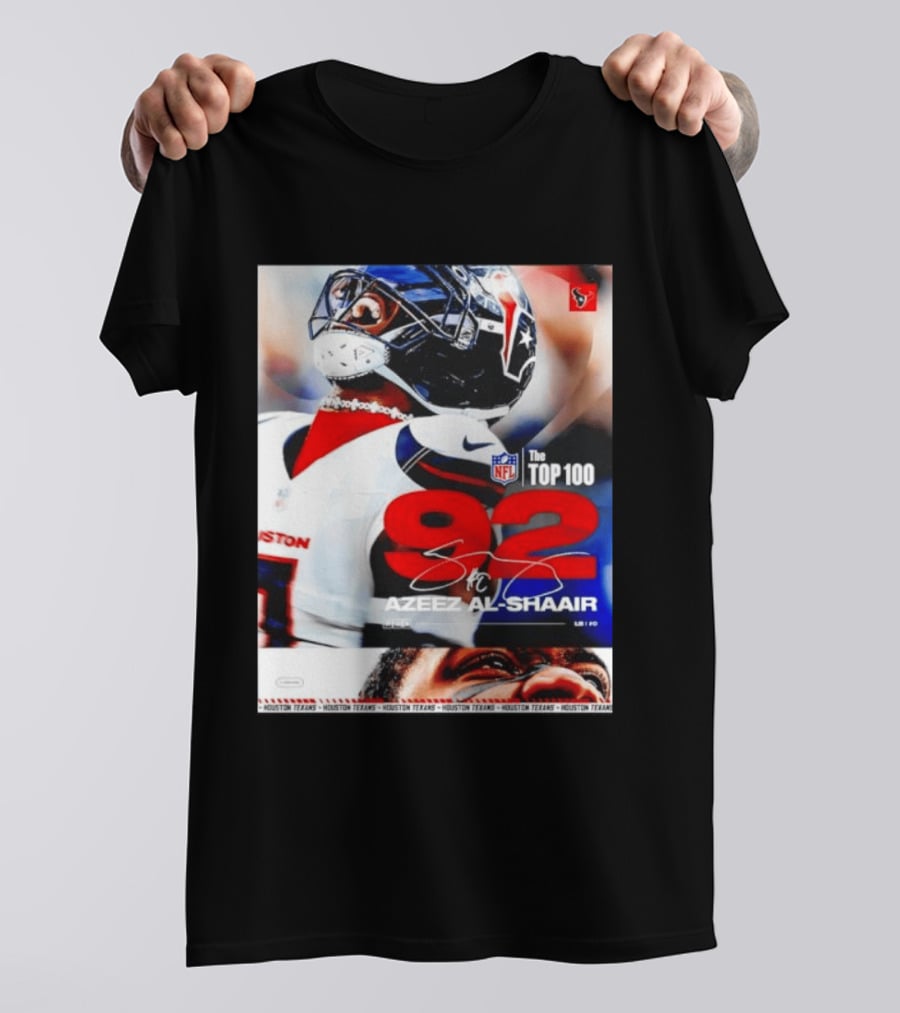 Houston Texans Azeez Al Shaair 92 NFL Top 100 Linebacker T-Shirt
