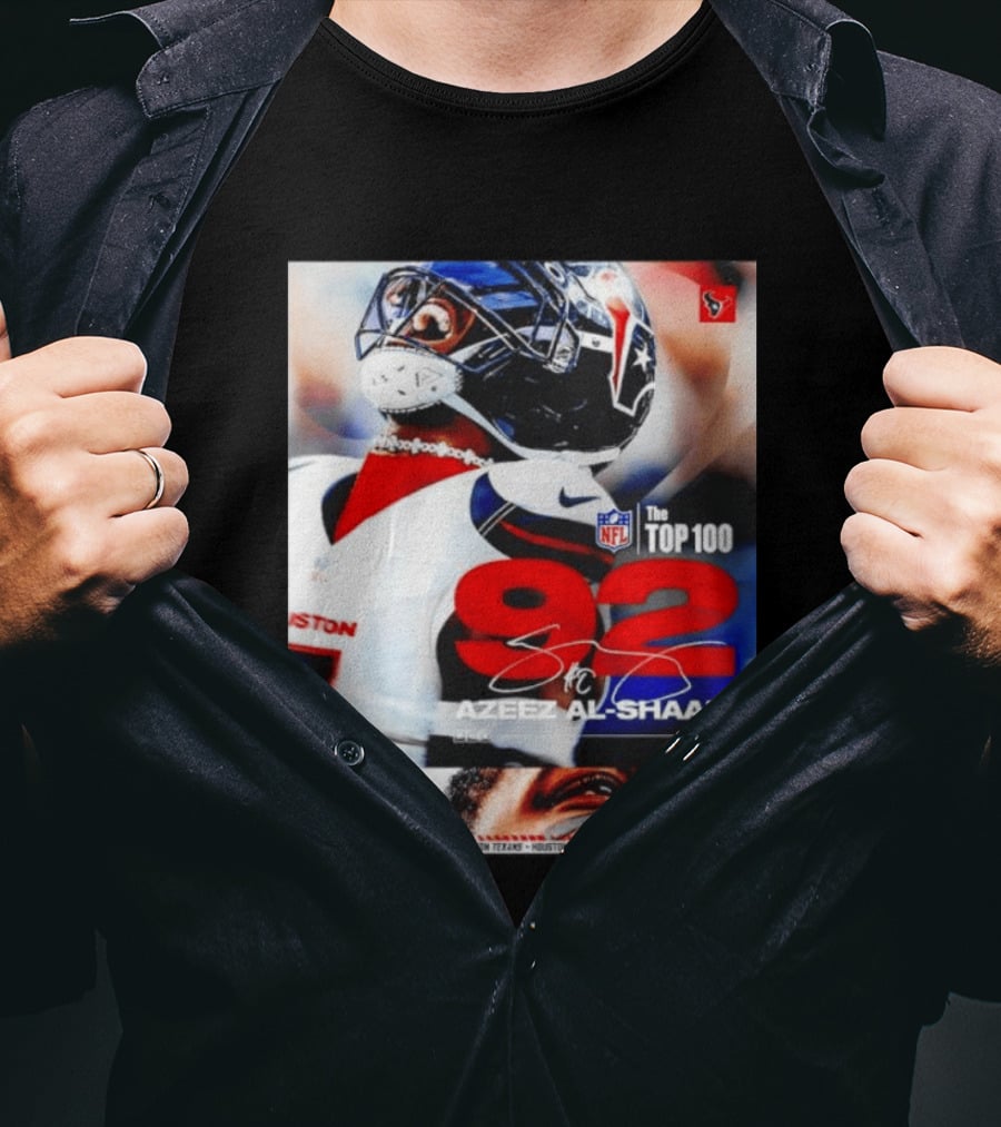Houston Texans Azeez Al Shaair 92 NFL Top 100 Linebacker T-Shirt