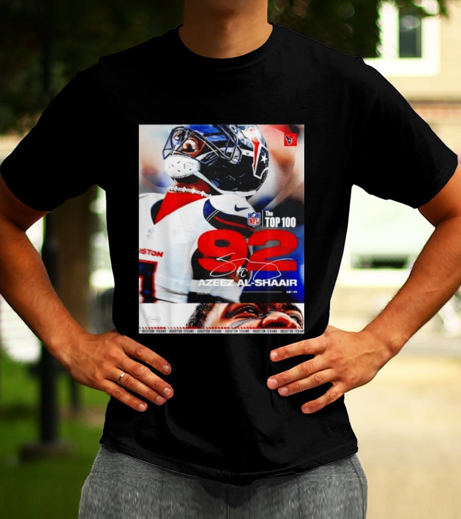 Houston Texans Azeez Al Shaair 92 NFL Top 100 Linebacker T-Shirt