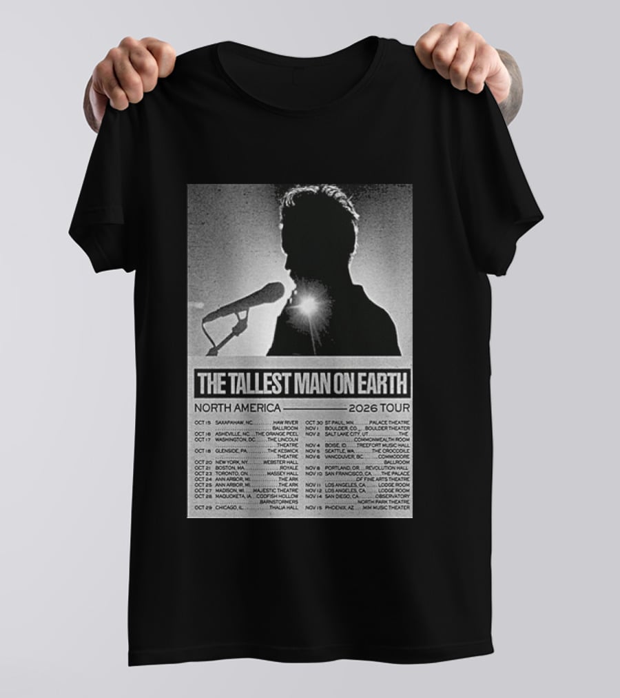 The Tallest Man On Earth North America 2026 Tour Dates T-Shirt