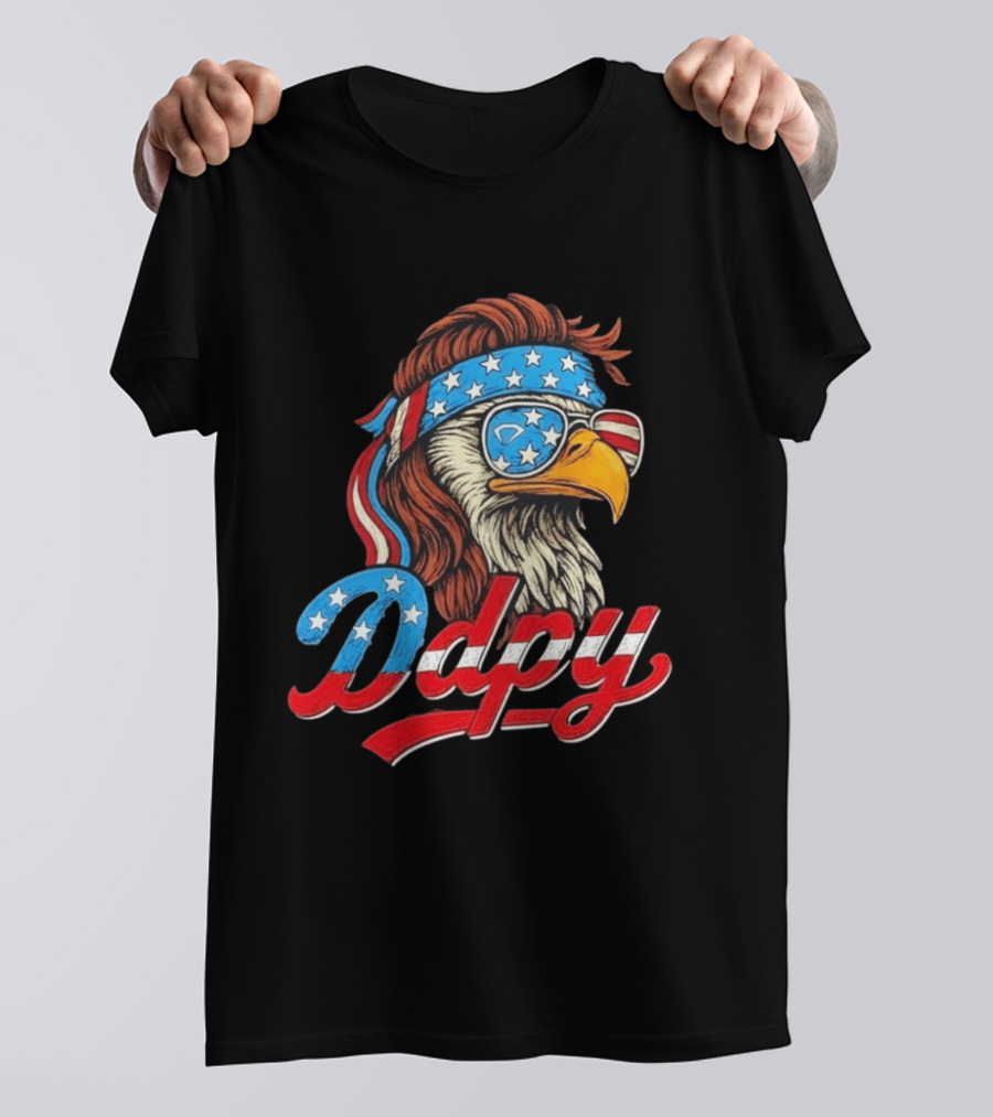 Patriotic Mullet Eagle USA Flag Bandana Ddpy Sunglasses T-Shirt