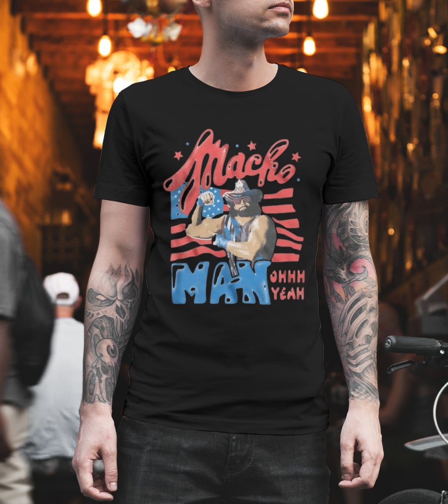 Macho Man Randy Savage American Flag Ohhh Yeah Independence Day T-Shirt
