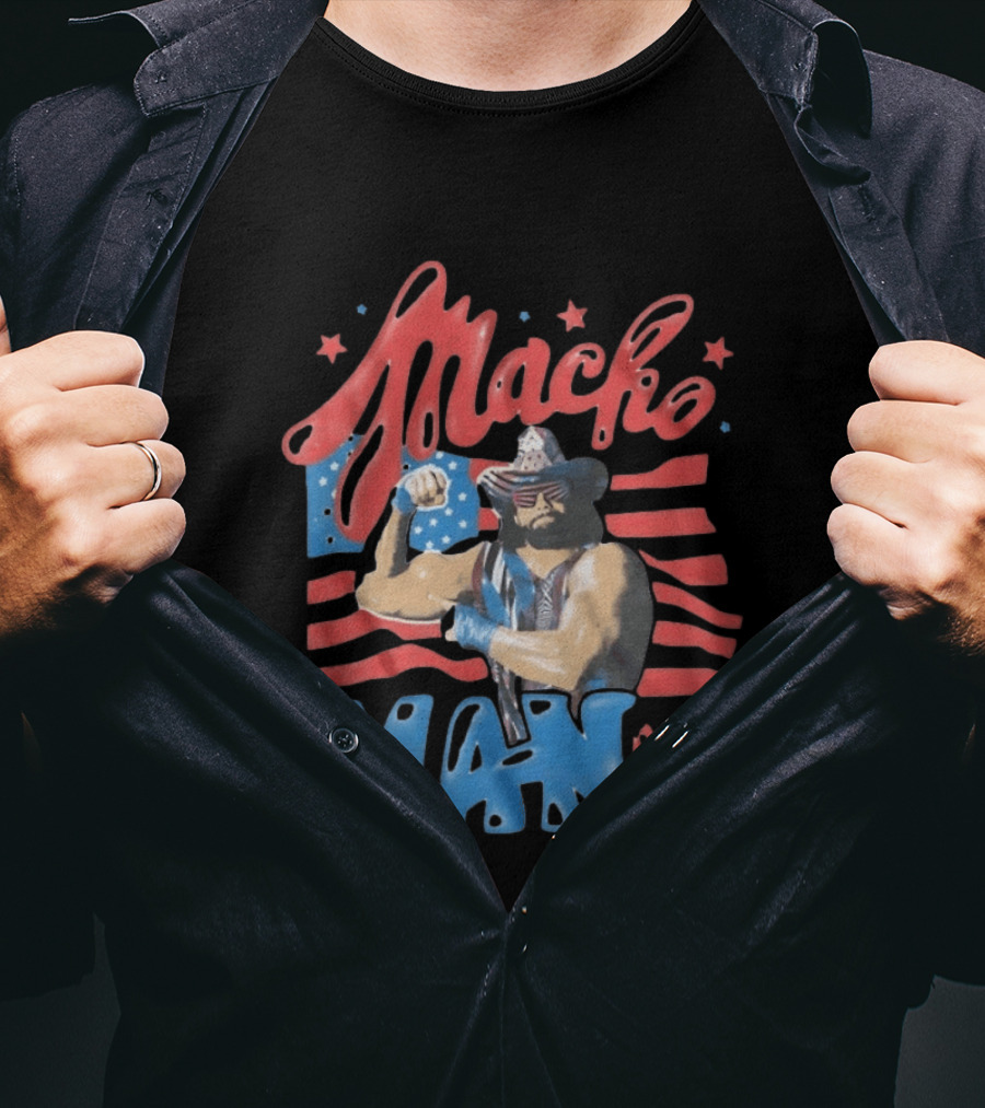 Macho Man Randy Savage American Flag Ohhh Yeah Independence Day T-Shirt