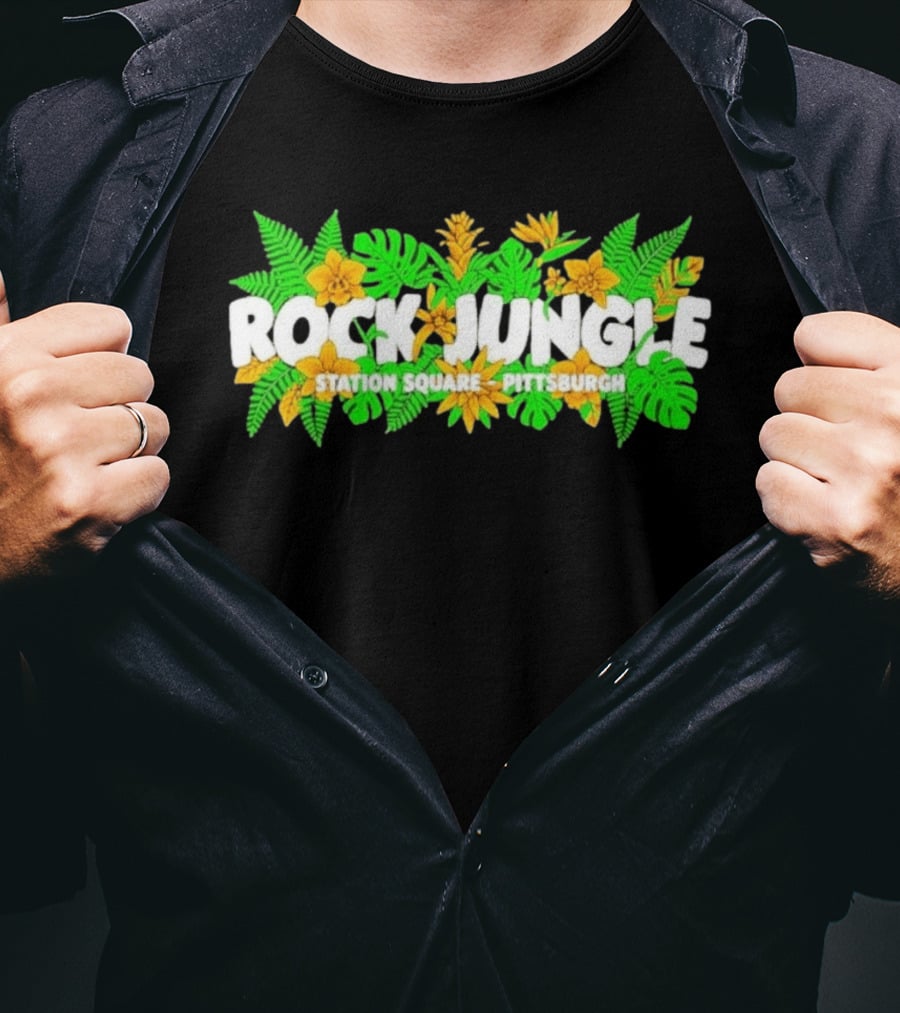 Rock Jungle Station Square Pittsburgh Tropical Foliage T-Shirt
