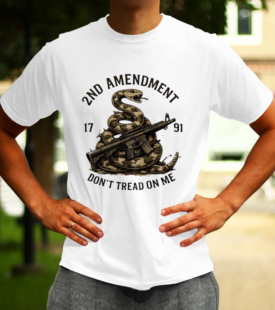 2nd Amendment 1791 Coiled Snake With Rifle Don't Tread On Me T-Shirt