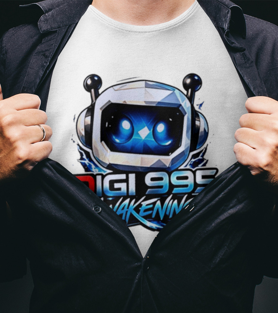 Digi 995 Awakening Robot Gaming Blue Eyes Technology T-Shirt