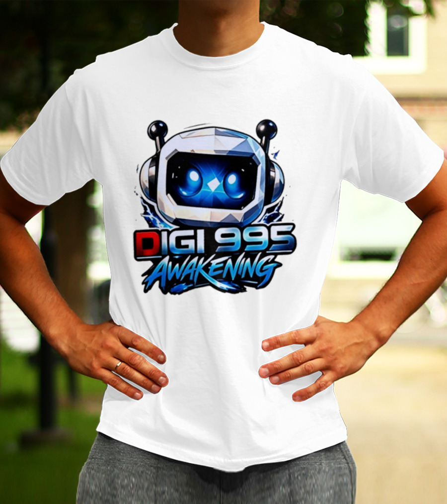 Digi 995 Awakening Robot Gaming Blue Eyes Technology T-Shirt