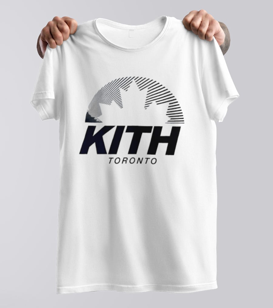 Kith Toronto Maple Leaf Striped Design Collaboration T-Shirt