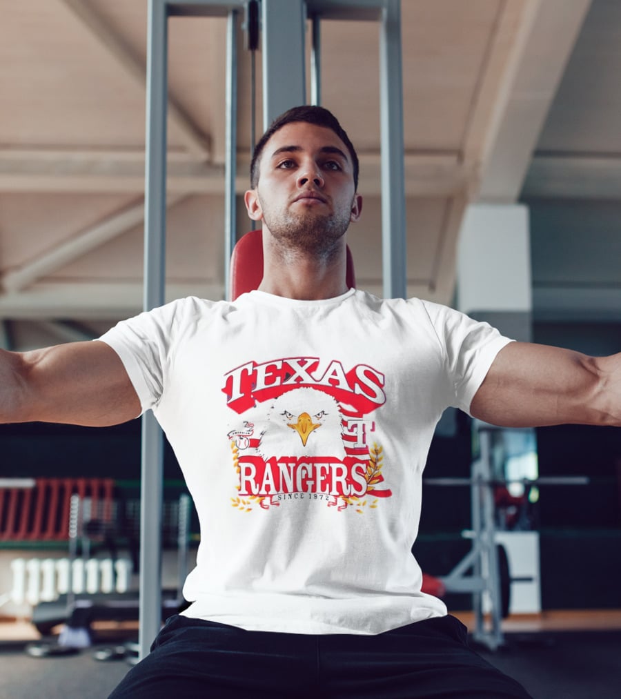 Texas Rangers Eagle American Flag Since 1972 T-Shirt