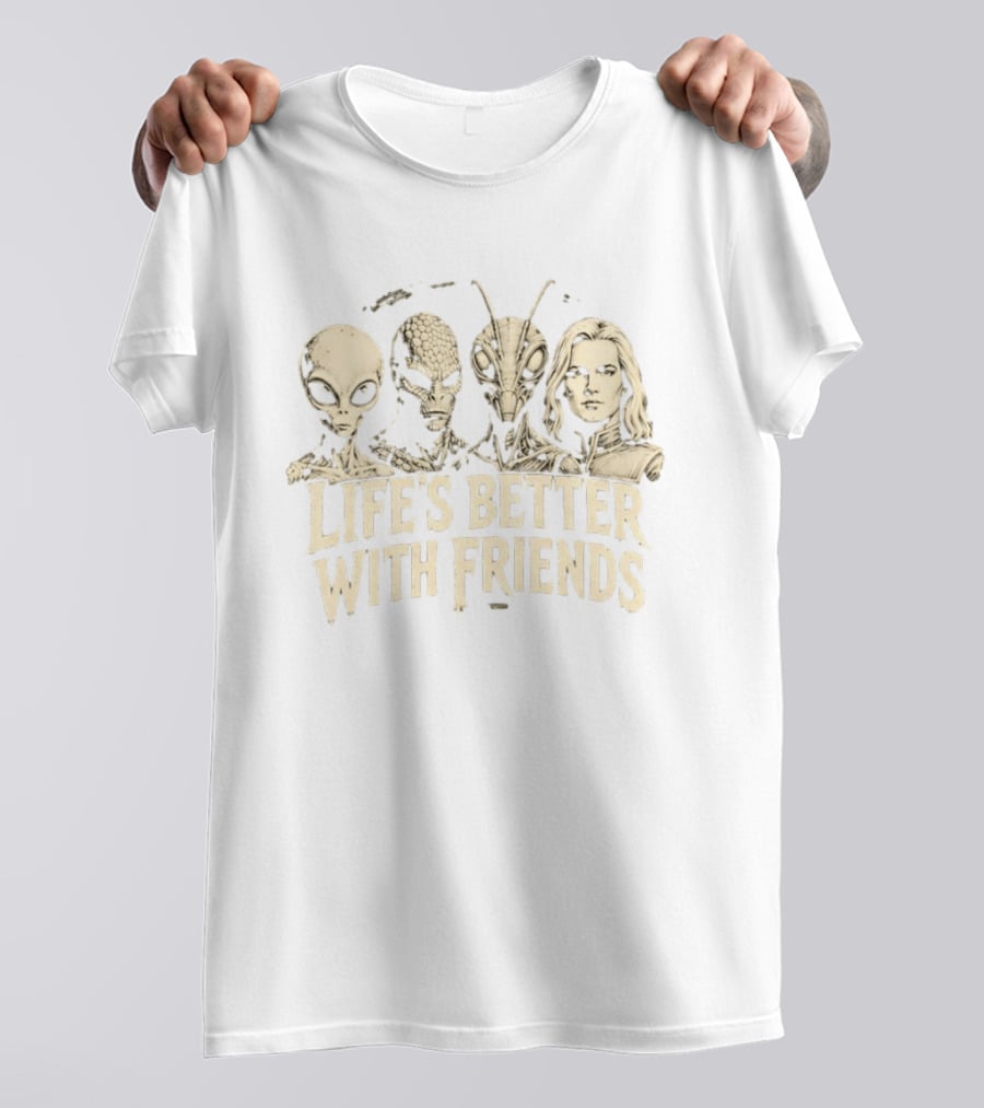 Life's Better With Friends Alien Characters T-Shirt