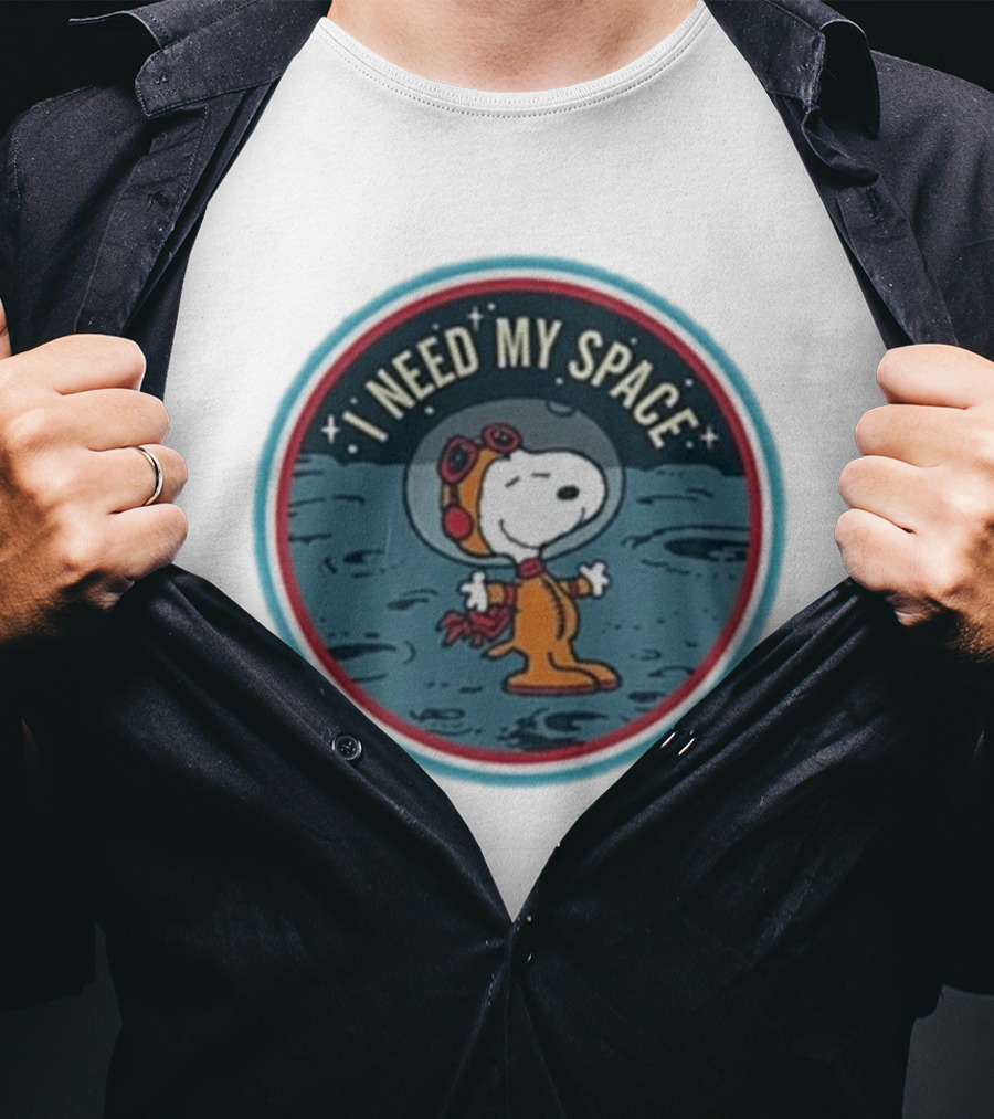 Peanuts Snoopy Astronaut I Need My Space Moon Exploration T-Shirt