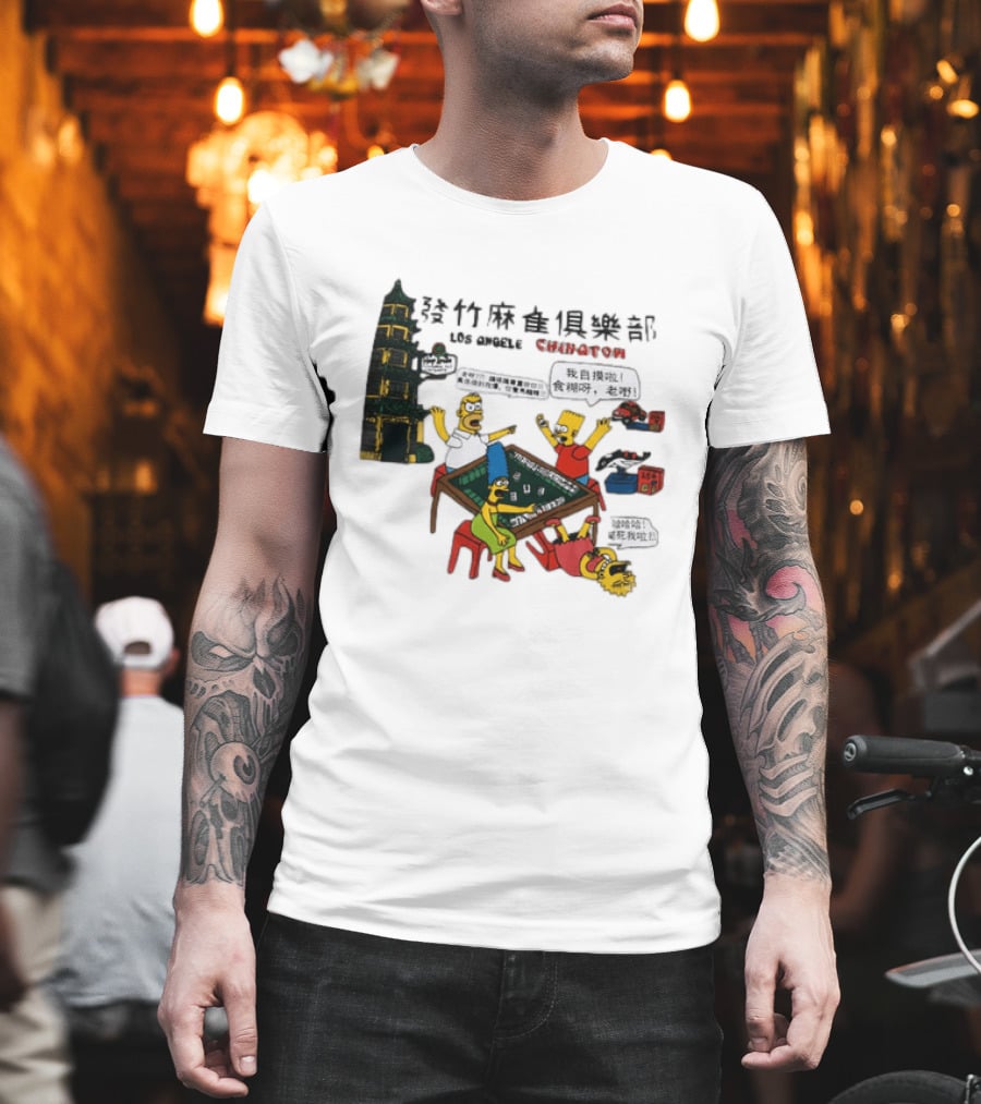 Simpsons Mahjong Club Los Angeles Chinatown T-Shirt