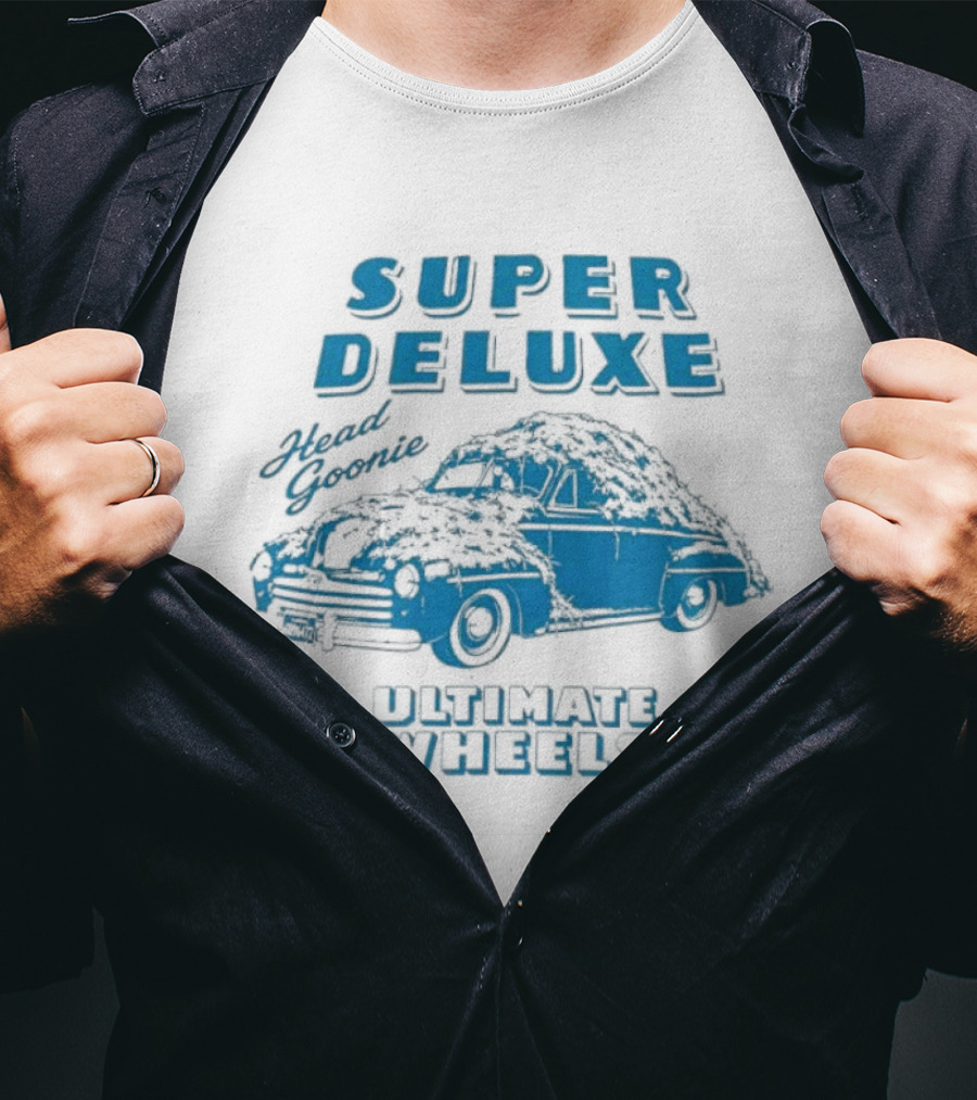 Super Deluxe Head Goonie Ultimate Wheels The Goonies 1985 Cult Movie Classic With Car T-Shirt